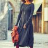 Bohemian Long Sleeve Dress: Vintage Style With Side